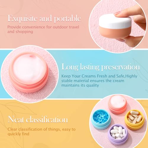 8 Pack 30ml Silicone Travel Cream Jars with Lids