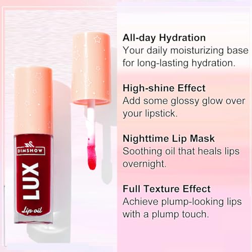 Vivipop Lip Oil Set - 6 Tinted Colors Plumping Hydrating
