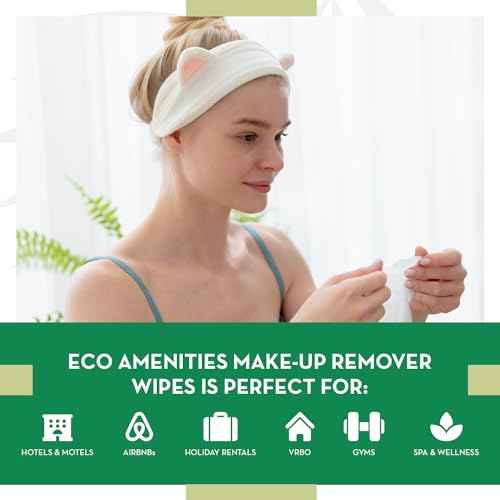 ECO amenities Makeup Remover Wipes Individually Wrapped - Travel Make Up Face Wipes - Individually Wrapped for Women - Singles for Face, Eyes, Lips - Gentle, TSA Friendly - Pack of 500