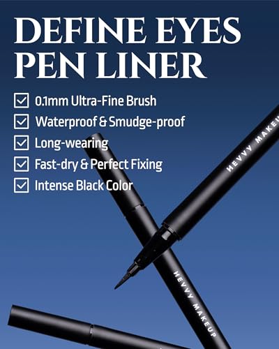HEVVY Define Eyes Pen Liner - 0.1mm Ultra-Fine Waterproof Eyeliner