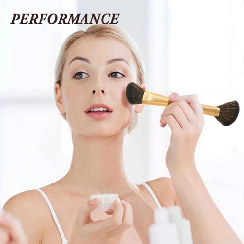6Pcs Duo End Makeup Brushes, Double-ended Multi-functional Synthetic Cosmetic Tools Makeup Brushes(Brown)