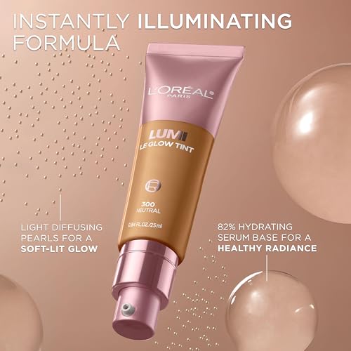 L'Oreal Lumi Le Glow Skin Tint Foundation - Lightweight Water-Based, Neutral 200