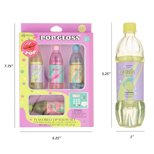 8pc Pop Gloss Soda Bottle Lip Balm Set - Fruity Flavors