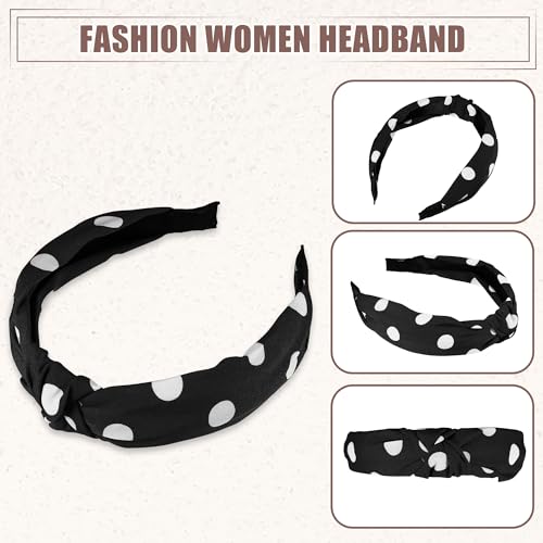 VOCOSTE Polka Dot Knotted Headband - Non-Slip Wide