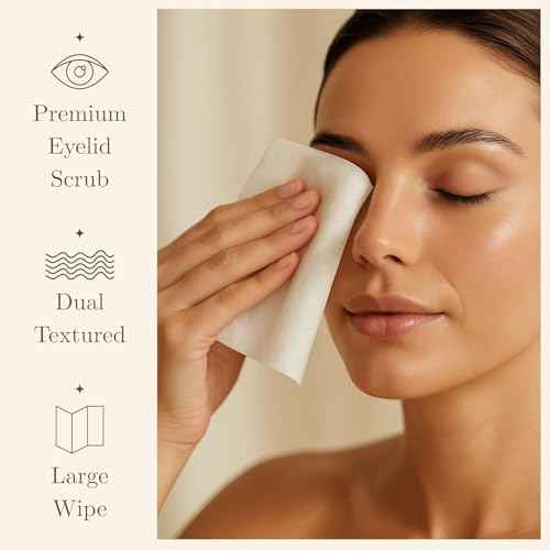 DERMORE 50Pcs Tea Tree Eyelid Cleansing Wipes | Individually Wrapped Wipes | Refreshing Cleanse & Gentle Daily Eyelid Hygiene | Tea Tree Oil Eyelid Cleanser | Gentle Eye Care Solution