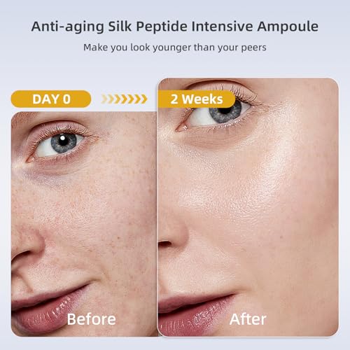 Silk Peptide Intensive Lifting Ampoule, Anti-Aging Hydrating Serum, KOKN¢â Complex, Multi Peptide, Collagen, Niacinamide, 4D Hyaluronic Acid Serum for Wrinkles & Fine Lines & Radiance (1.5fl.oz)