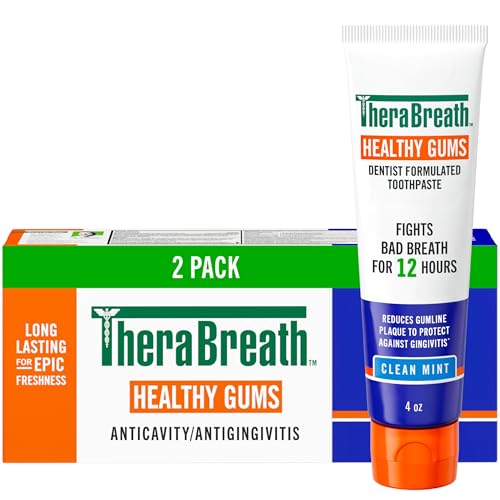 TheraBreath Healthy Gums Toothpaste - Clean Mint, 4 oz, 2-Pack - Gum & Cavity Protection