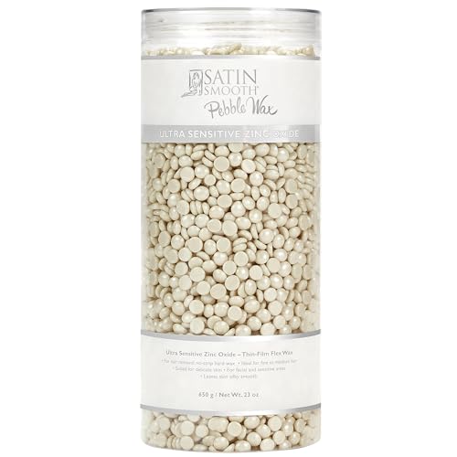 Satin Smooth, Hair Removal Wax, Thin Film Flex Pebbles Wax¢â, Ultra Sensitive Zinc Oxide Hard Wax Beads for Hair Removal, Ideal for Face & Bikini Area, 23 oz