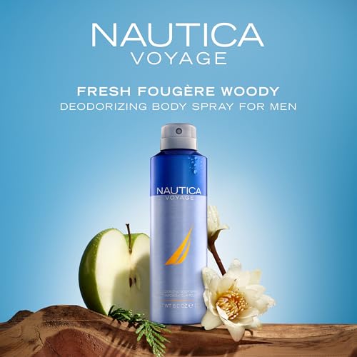 Nautica Voyage Deodorant Body Spray for Men - Fresh Scent, 6 fl oz