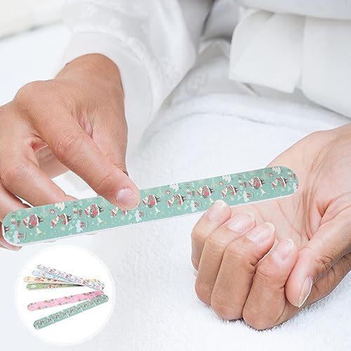 12Pcs Christmas Nail Files Double Sided Nail File and Buffers Emery Boards for Natural and Acrylic Nails Manicure Pedicure Tools Random Style