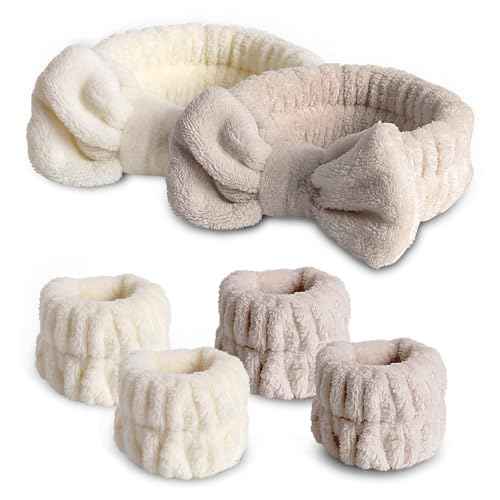 WSYUB Face Wash Headband and Wristband Set for Skincare