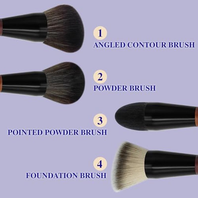 Double Ended Foundation Brush - Kabuki & Powder Blending Duo