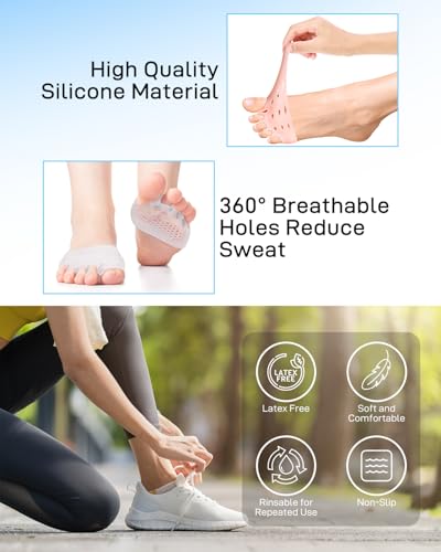 Silicone Toe Spacers Separators for Men Women Bunion & Hammertoe Corrector Beige & Clear - 4 Pairs