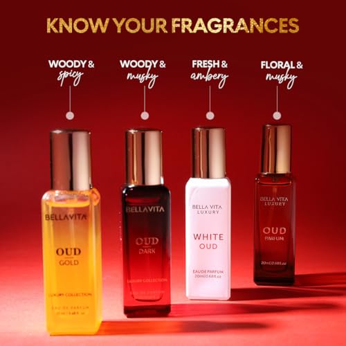 BellaVita OUD Experience Gift Set – 4x20ml Premium Unisex Perfumes
