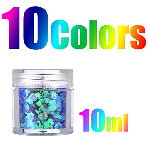 Onwon 10-Box Chunky Glitter Set - Cosmetic Grade for Makeup