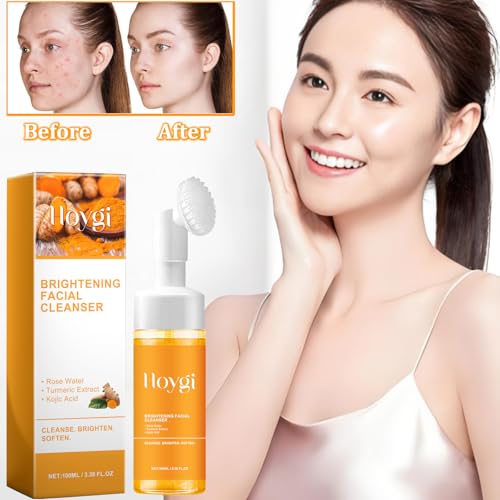 2PCS Turmeric Facial Cleanser, Foaming Face Wash for All Skin Deep Cleaning