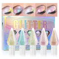 5-Color Liquid Glitter Eyeshadow Set - Long-Lasting Waterproof
