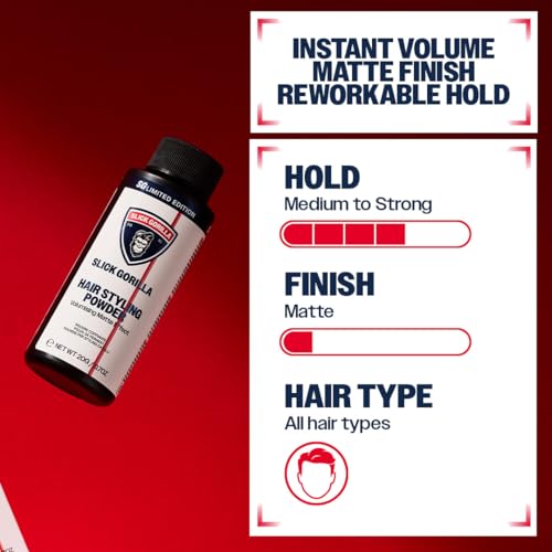 Slick Gorilla Matte Hair Styling Powder for Men, 0.70 oz