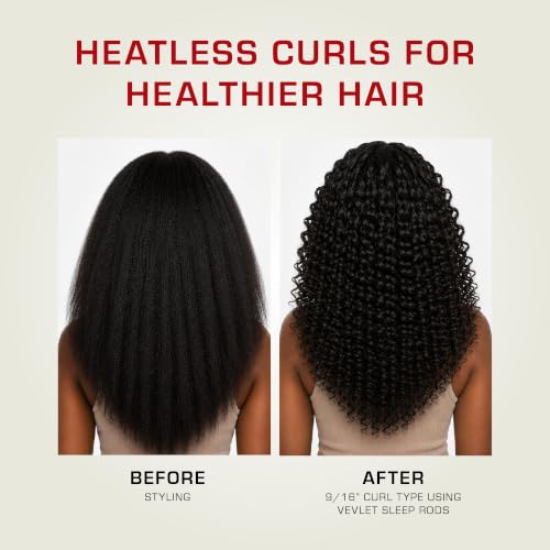 Red by Kiss Velvet Flexi Rods - Heatless Curlers, 9/16", 5 Count