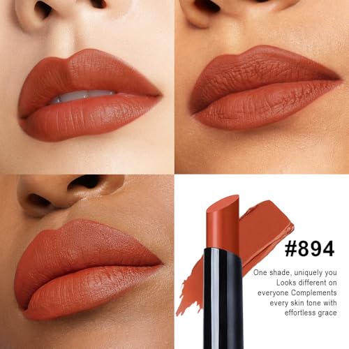 Brick Red Velvet Matte Lipstick - Long Lasting Waterproof