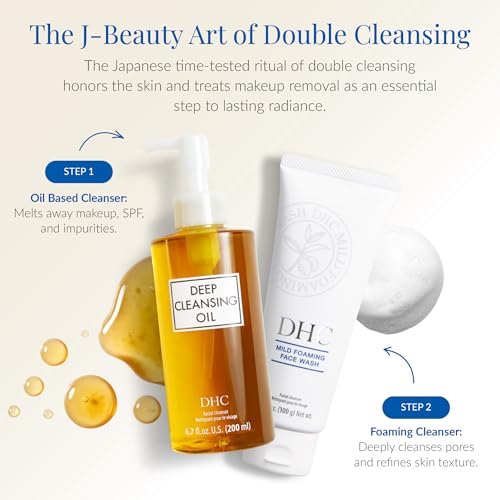 DHC Deep Cleansing Oil Unscented 7.7 Fl Oz Pack of 2 – Gentle Makeup Remover & Facial Cleanser