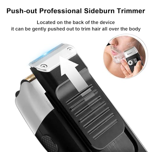 KEMEI Razor Barber for Men,Electric Razor Rechargeable with Beard Trimmer,Cordless Lithium Titanium Razor with Travel Case