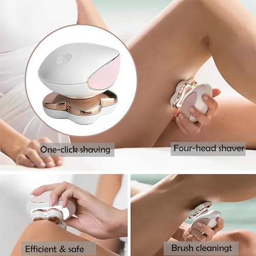 Women Cordless Waterproof Electric Shaver Hair Remover Pink - US Plug Variant