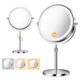 1X/30X Double-Sided Makeup Mirror with Light - 3 Color Modes