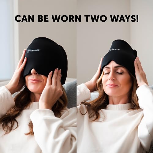 TheraICE Migraine Relief Cap - Cooling Gel Head Wrap Ice Pack
