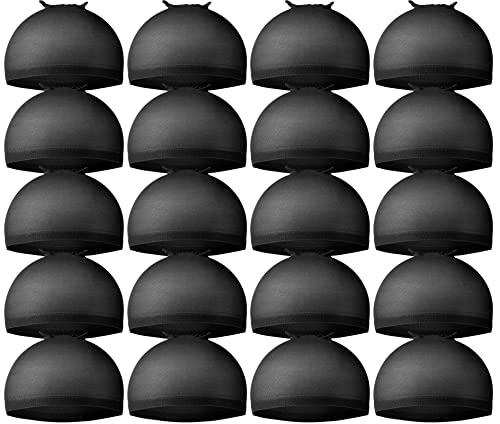 Teenitor 20Pcs Black Wig Caps for Women & Men