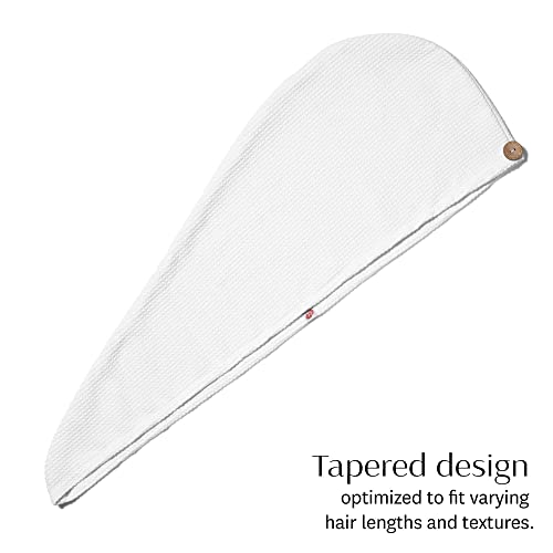 T3 Luxe Turban Towel | Soft Microfiber Material, Waffle Texture, Tapered Design, Comfortable Fit forMost Hair Lengths