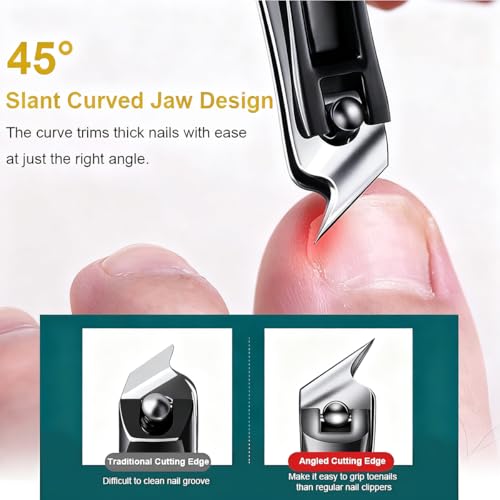Electric Nail Clipper Set with LED Light - 3-in-1 Trimmer