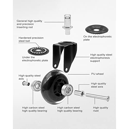Rolling Stool with Backrest 450 Lbs High Weight Capacity PU Leather Roller Seat and Heavy-Duty Crystal Universal Wheels for Men Women Boy Girl Furniture Gift, Home Office Black