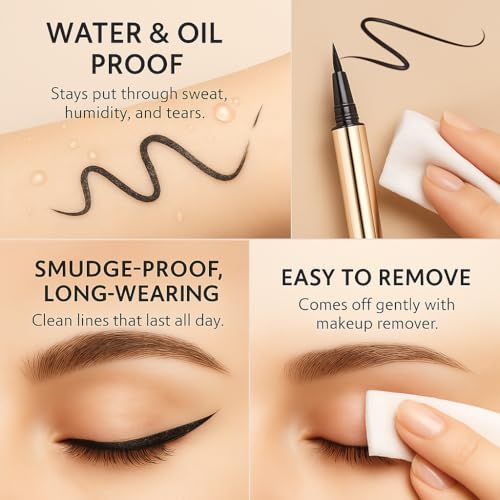 Vegan Liquid Eyeliner Pen – Waterproof, Smudge-Proof, Ultra-Precise