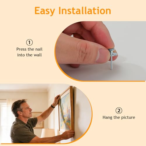 KURUI 340 Pcs Picture Hanging Nails Assortment Kit - 7 Sizes