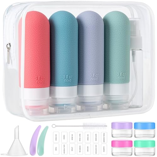 16-Piece TSA Approved Travel Bottles Set, Leak-Proof 3oz Silicone Containers