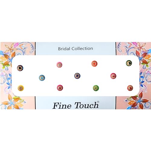 Multicolor Glitter Bindi Stickers - Self-Adhesive Round Forehead Dots