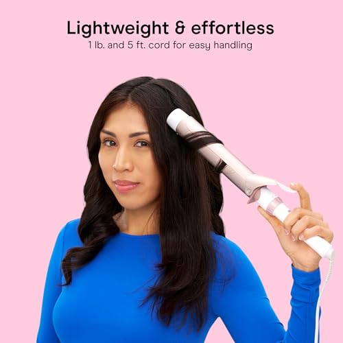 Conair 1.5 Inch Extra Long Ceramic Curling Iron with Dual Voltage, Rose Gold/White
