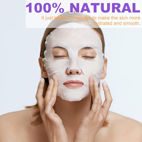 VESPRO 144 Pack Collagen Essence Sheet Facial Masks, Bulk Sheet Masks for Face, Hydrating Facial Masks for All Skin Types, Moisturizing and Soothing, Natural Skincare Spa Face Mask
