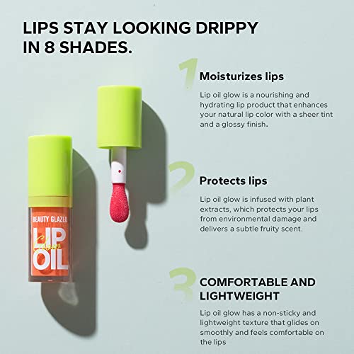 Beauty Glazed Big Brush Lip Oil - Non-Sticky Hydrating Gloss