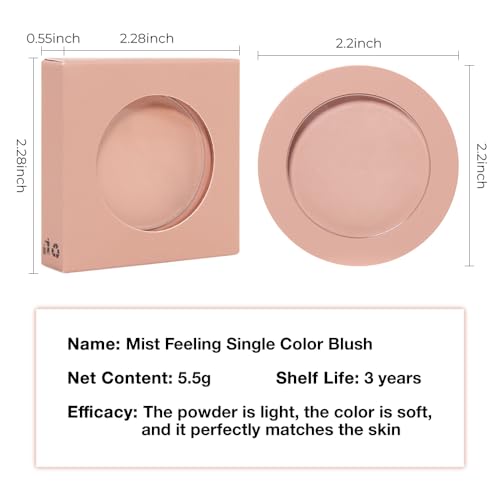 Single Nude Beige Matte Powder Blush Palette for All Skin Tones – Long-Wearing Cream-to-Powder Blush Set 02