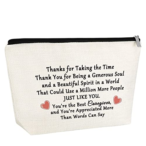 Gfhzdmf Appreciation Gift Thank You Gift for Caregiver Nanny Babysitter Makeup Bag New Year Thanksgiving Christmas Gift for Caretakers Nurse Assistant Birthday Graduation Gift for Women Her Friend