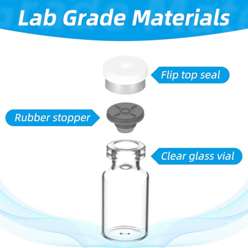 10 Pack 2ml Glass Sample Vials with Self-Healing Caps