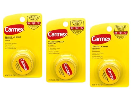 Carmex Classic Medicated Lip Balm, 0.25 oz (Pack of 3)