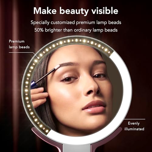 LitBear Rechargeable Lighted Makeup Mirror 10X/1X Magnifying