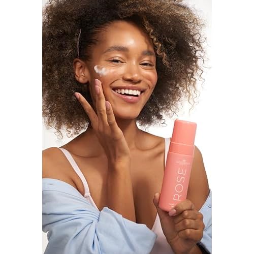 COCOSOLIS Rose Clean & Hydrate Face Foam Deep Pore Facial Cleansing Foam with Moisturising Hyaluronic Acid and Glycerine