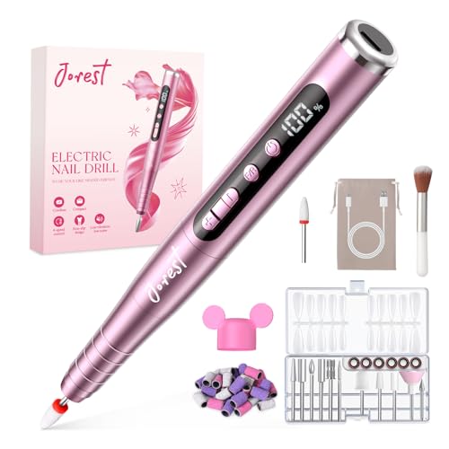 Cordless Electric Nail Drill Kit - 13-in-1 Manicure Tool with LED Display