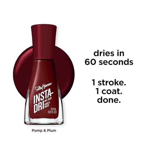 Sally Hansen Insta-Dri Nail Polish | Quick Dry, Long Lasting, Streak-Free Shine | Opaque, Glossy | 398 Pomp & Plum | Plum Red Nail Color