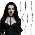 Halloween Black Stitch Scar Temporary Tattoos - 8 Pack