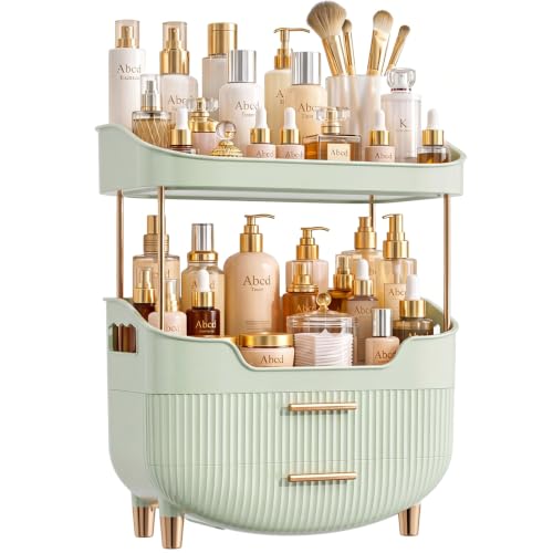 4-Tier Makeup Organizer with Handle - Elegant Skincare Storage